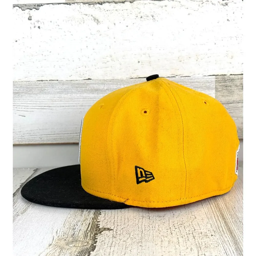 New Era 59Fifty Pittsburgh Steelers Fitted Hat 7 1/8 Yellow NFL Football Cap NEW